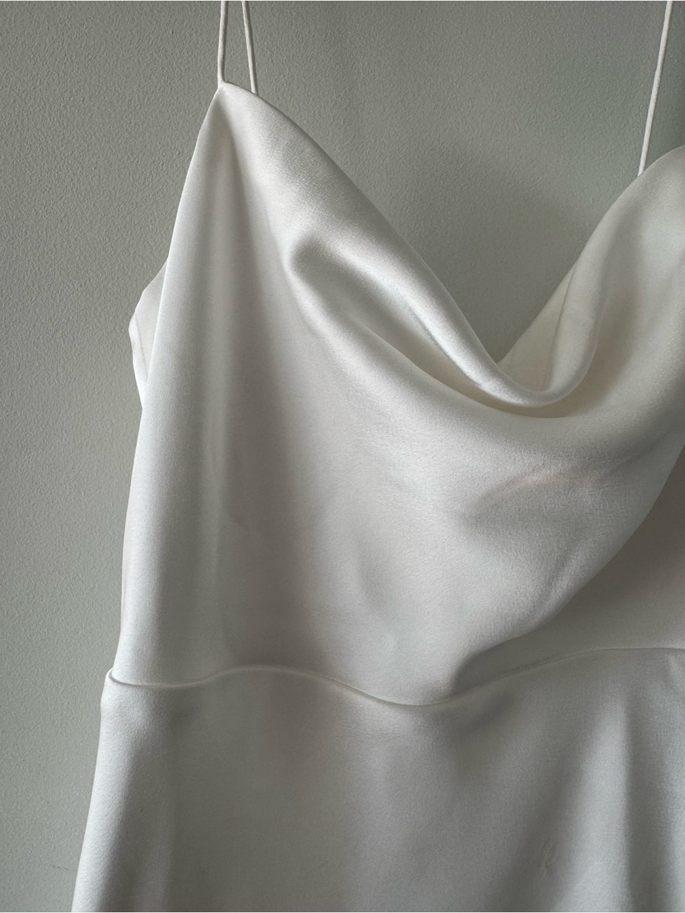 Fame and Partners White Strapless Cowl Gown with High Slit - Picture 3 of 9